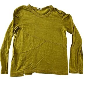Wilt Long Sleeve V Neck Tunic Top Olive‎ Green Made in USA Size M